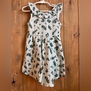 City Mouse Eucalyptus Leaf Patterned Kids Dress - size 4